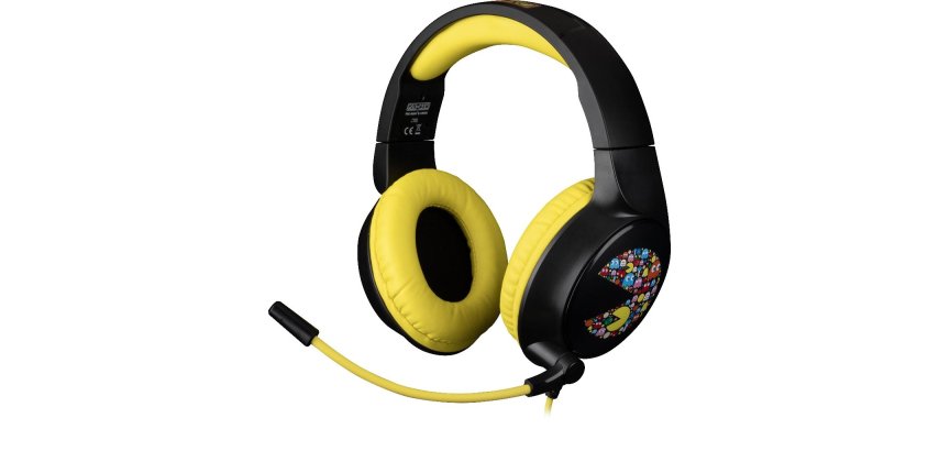 Konix PacMan Auriculares Alámbrico Diadema Juego USB tipo A Negro, Amarillo