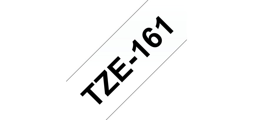 Brother TZE-161 Casete de cinta laminada original negro sobre transparente 36 mm x 8 m
