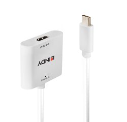 Lindy 43339 cavo e adattatore video 0,1 m USB tipo-C HDMI Bianco