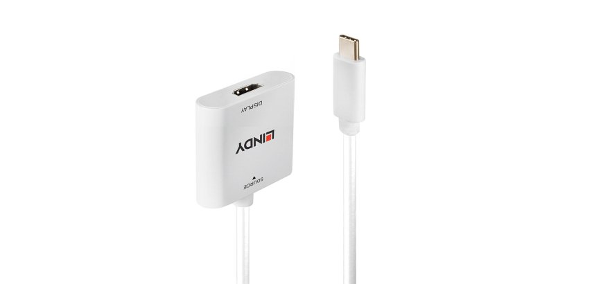 Lindy 43339 cavo e adattatore video 0,1 m USB tipo-C HDMI Bianco