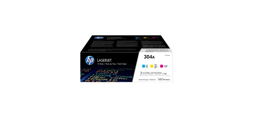 HP 304A - 3-pack - yellow, cyan, magenta - original - LaserJet - toner cartridge (CF372AM)