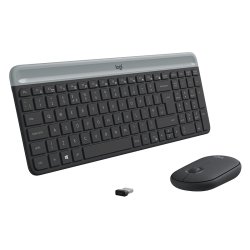Logitech Slim Wireless Combo MK470 - keyboard and mouse set - US International - graphite