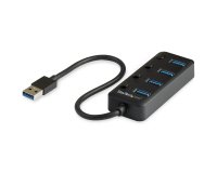 Hub Ladrón 4 Puertos USB 3.0 Tipo A con Interruptores Individuales de Encendido/Apagado 