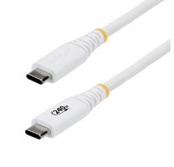 StarTech.com 2m USB-C Oplaadkabel, Duurzaam en Ultra-flexibel, 240W(5A) PD EPR, USB 2.0 Laptop Laadkabel, USB-IF Gecertificeerd, Robuuste USB-C Oplaadkabel - Wit
