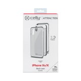 Celly Attraction - iPhone Xs/X custodia per cellulare 14,7 cm (5.8") Cover Argento, Trasparente