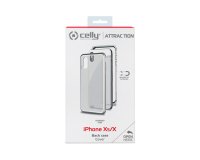 Celly Attraction - iPhone Xs/X custodia per cellulare 14,7 cm (5.8") Cover Argento, Trasparente
