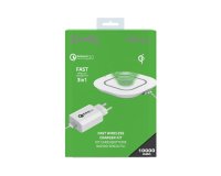 Celly WLKIT3IN1WH mobile device charger Mobile phone, Smartphone, Tablet White USB Wireless charging Fast charging Indoor