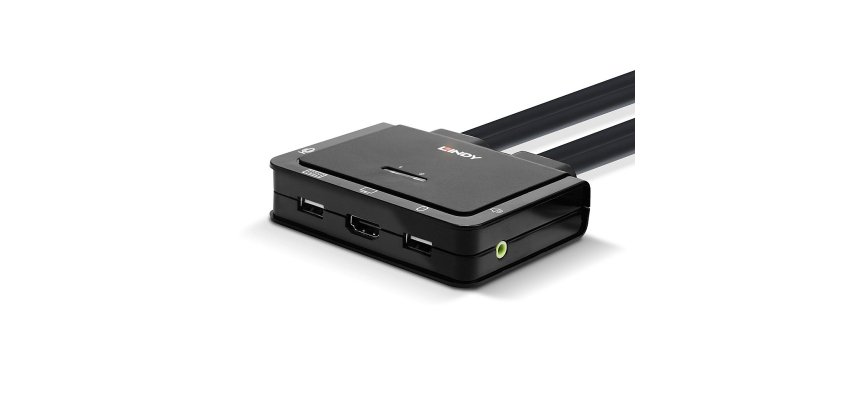 Lindy 42345 switch per keyboard-video-mouse (kvm) Montaggio rack Nero
