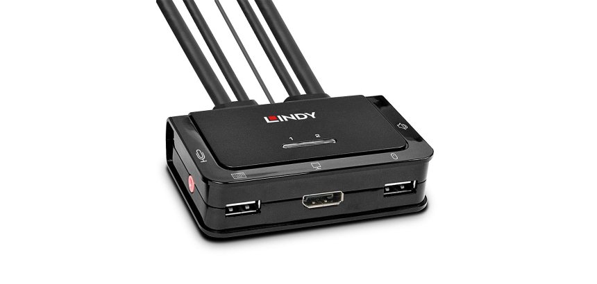 Lindy 42344 interruptor KVM Montaje en rack Negro