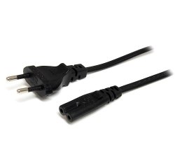 StarTech.com 2m Laptop Stroomkabel, EU Plug naar C7, 2.5A 250V, 18AWG, Laptop Vervangkabel, Printer Voedingskabel, Laptop Lader Kabel, Laptop Laadkabel, UL-Listed