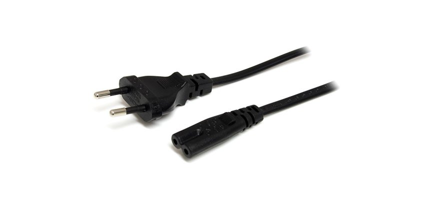 StarTech.com Cordon d'Alimentation pour Ordinateur Portable, 2m, Prise UE vers C7, 2.5A 250V, 18AWG, Cordon de Remplacement pour Imprimante, Cordon pour Brique d'Alimentation pour PC Portable - UL Listed