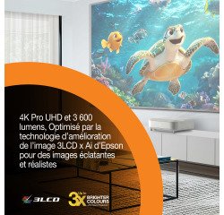 Vidéoprojecteur Epson Laser Lifestudio Grand EH-LS670W 4K UHD Blanc diamant