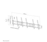 Neomounts NS-WMB300PBLACK Support mural pour Menu board 40-52" - inclinable - portrait