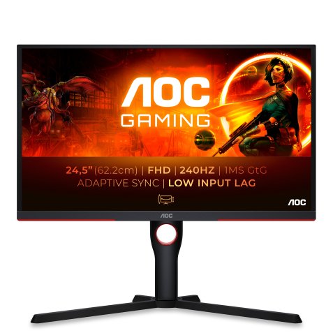 AOC G3 25G3ZM/BK pantalla para PC 62,2 cm (24.5") 1920 x 1080 Pixeles Full HD Negro, Rojo