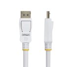 StarTech.com Câble DisplayPort 1.2 de 1,8m Blanc Certifié VESA, 4K 60Hz, 21.6Gbps, Connecteurs DP Verrouillables, Câble DisplayPort DP 1.2, Câble de Moniteur DP, M/M