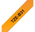 Brother TZE-B31 ruban d'étiquette Noir sur fond orange fluorescent