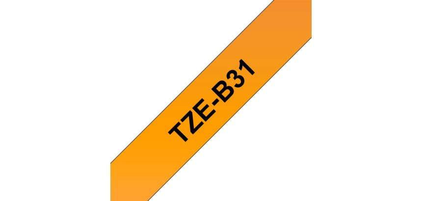 Brother TZE-B31 ruban d'étiquette Noir sur fond orange fluorescent
