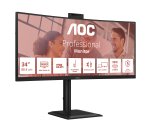 AOC E4 CU34E4CW écran plat de PC 86,4 cm (34") 3440 x 1440 pixels UltraWide Quad HD LED Noir