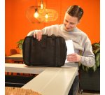 R-Go Tools Sacoche pour ordinateur portable R-Go Viva, cuir pleine fleur, avec support intégré pour ordinateur portable, noir