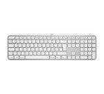 Logitech Master MX Keys S for Mac clavier Bureau RF sans fil + Bluetooth AZERTY Français Aluminium, Blanc
