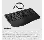 HP 485 CFT WD KBD clavier Bureau USB Noir