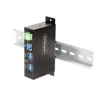 StarTech.com Hub USB 3.0 4 Ports avec 4x USB-A, Boîtier Industriel en Métal, Hub USB 4 ports avec Protection ESD, Montage Mural, sur Table ou sur Rail, USB 3.0/3.1/3.2 Gen 1 5Gbps