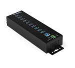 StarTech.com 10-Port USB 3.0 Hub with Power Adapter - Metal Industrial USB-A Hub with ESD & 350W Surge Protection - Din/Wall/Desk Mountable - High Speed USB 3.2 Gen 1 (5Gbps) Hub - TAA