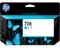 Cartouche d'encre HP 728 designjet originale - encre à colorants 130 ml - couleurs séparées