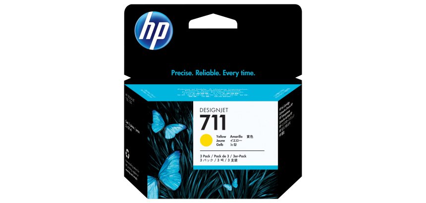 Cartridge HP 711 separate colors - pack of 3 - for inkjet printer