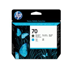 HP Cabezal de impresión 70 negro mate y cian