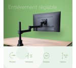 R-Go Tools Bras d'écran R-Go Zepher, bras pour écran simple, entièrement réglable, capacité de charge 0-8 Kg, 100% circulaire, noir