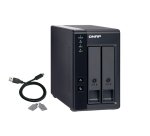 QNAP TR-002 Boîtier de disques de stockage Boîtier disque dur/SSD Noir 2.5/3.5"