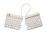 R-Go Tools Clavier ergonomique R-Go Split Break avec logiciel de pause, clavier ergonomique divisé, AZERTY (FR), bluetooth, blanc