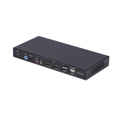 StarTech.com Switch KVM DisplayPort 2 Ports avec Matrice Vidéo Double Vue, 4K 60Hz, Hub 4x Ports USB, Commutateur KVM, Commutation par Touche de Raccourci, Matrice KVM DP 1.2, Conforme TAA