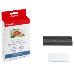 Canon Jeu d'encre couleur et de papier autocollant au format 54 x 86 mm KC-18IF, 18 feuilles