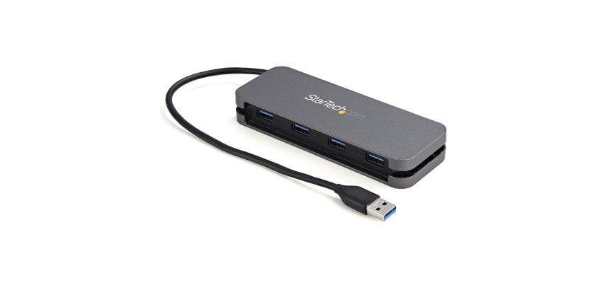 StarTech.com HB30AM4AB Schnittstellen-Hub USB 3.2 Gen 1 (3.1 Gen 1) Type-A 5000 Mbit/s Schwarz, Grau