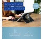 R-Go Tools Support pour ordinateur portable R-Go Riser Attachable, réglable, intégré à votre ordinateur portable, aluminium, noir