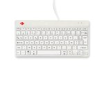 R-Go Tools Clavier ergonomique R-Go Compact Break, clavier compact avec logiciel de pause,AZERTY (FR), Filaire, blanc