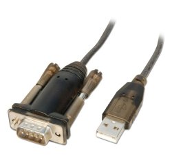 Lindy 42855 cavo seriale Grigio, Trasparente 1,5 m USB tipo A RS-232