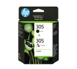 HP Pack de 2 cartouches d'encre authentiques 305 3 couleurs / noir