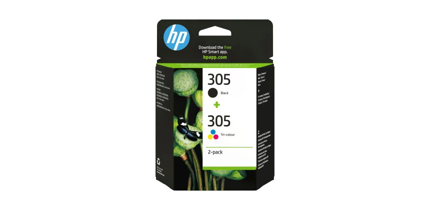 HP Pack de 2 cartouches d'encre authentiques 305 3 couleurs / noir