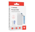 Verbatim Pocket SSD 1 To USB Type-C 3.2 Gen 2 (3.1 Gen 2) Bleu, Blanc