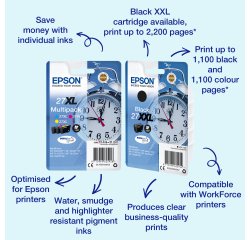 Epson Alarm clock Multipack 3-colour 27 DURABrite Ultra Ink