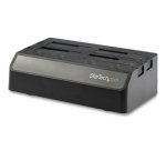 StarTech.com Station d'Accueil pour 4 Disques Durs USB vers SATA, USB 10 Gbit/s, Station d'Accueil Externe pour SSD/HDD 2,5/3,5 pouces, SATA III, Remplacement à Chaud, Chargement par le Haut