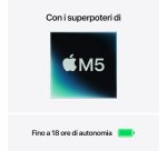 Apple MacBook Air 13" M5 chip 10-core CPU 10-core GPU, 24GB, 1TB SSD - Argento