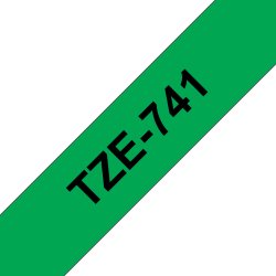 Ruban pour PTOUCH laminé Noir/vert 18mmx8m TZE741