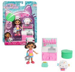 Gabby's Dollhouse , set Lunch and Munch Kitchen con 2 personaggi giocattolo, accessori e mobile, giocattolo per bambini dai 3 anni in su