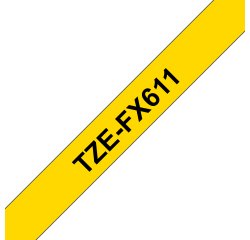Brother TZE-FX611 cinta para impresora de etiquetas Negro sobre amarillo