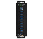 StarTech.com Hub USB 3.0 10 ports avec adaptateur d'alimentation - Hub USB-A industriel en métal avec protection contre les décharges électrostatiques et les surtensions de 350W - Montable sur Din/Mur/Bureau - Hub USB 3.2 Gen 1 (5Gbps) haut débit