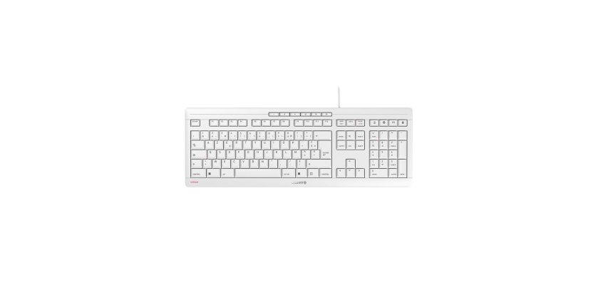 CHERRY STREAM KEYBOARD Clavier filaire, blanc grisé, USB, AZERTY - FR